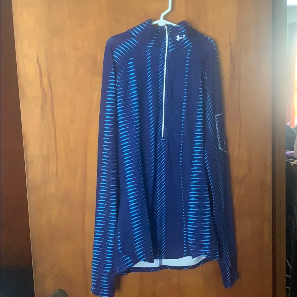Dark blue weather tech half zip up pull over